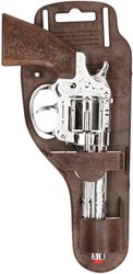 Rivoltella giocattolo 8 colpi accessorio cowboy pistola a salve