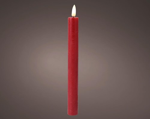 Lumineo candele da tavola LED rosse 24cm set 2 pezzi - Fiamma tremolante - Timer