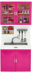 Fleur set cucina lavello con armadietti giocattolo blu