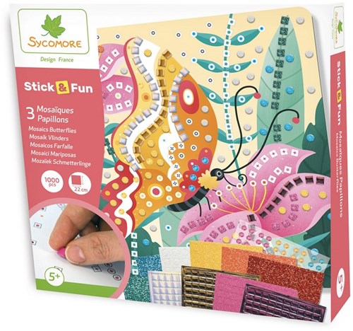 Sycomore giocattolo mosaico Stick'N Fun farfalle set creativo
