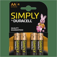 Duracell batterie AA alcaline Simply 4-pack potenti e affidabili