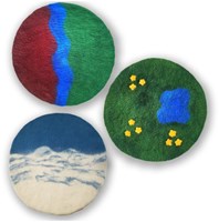 Cosy tappetini paesaggio in feltro set gioco 3 pezzi per gioco creativo-2