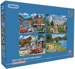 Gibsons puzzle gita in famiglia 4x500 pezzi nostalgia adulti