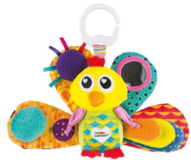 Tomy giocattolo per bambini pavone Jacques peluche sensoriale con specchio-2