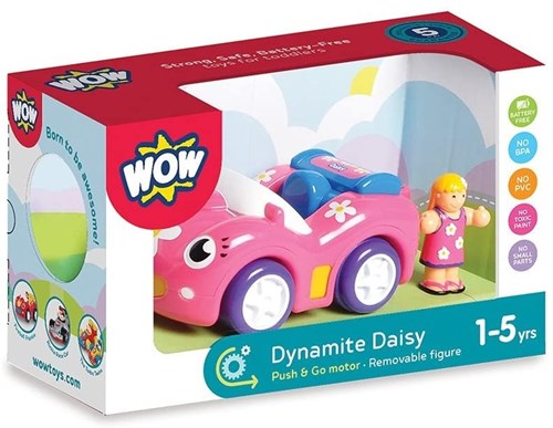 WOW Toys auto da corsa Dynamite Daisy rosa giocattolo per bambini-3