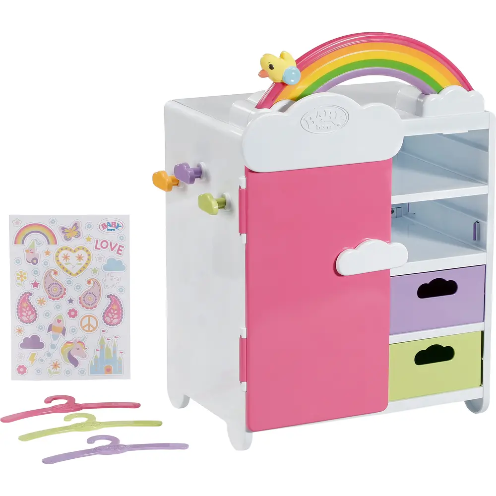 BABY born Armadio arcobaleno per bambole con luce e musica - armadio giocattolo