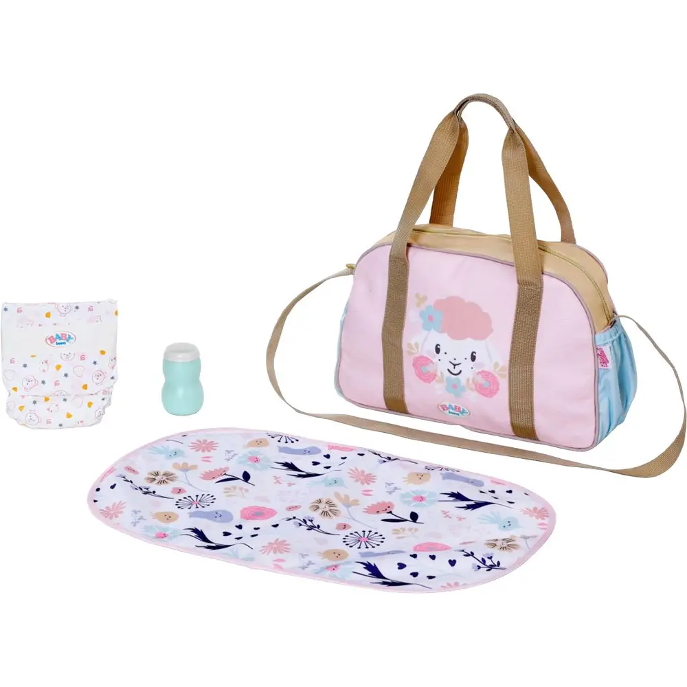 Borsa cambio Baby Born stampa floreale accessori cura giocattolo