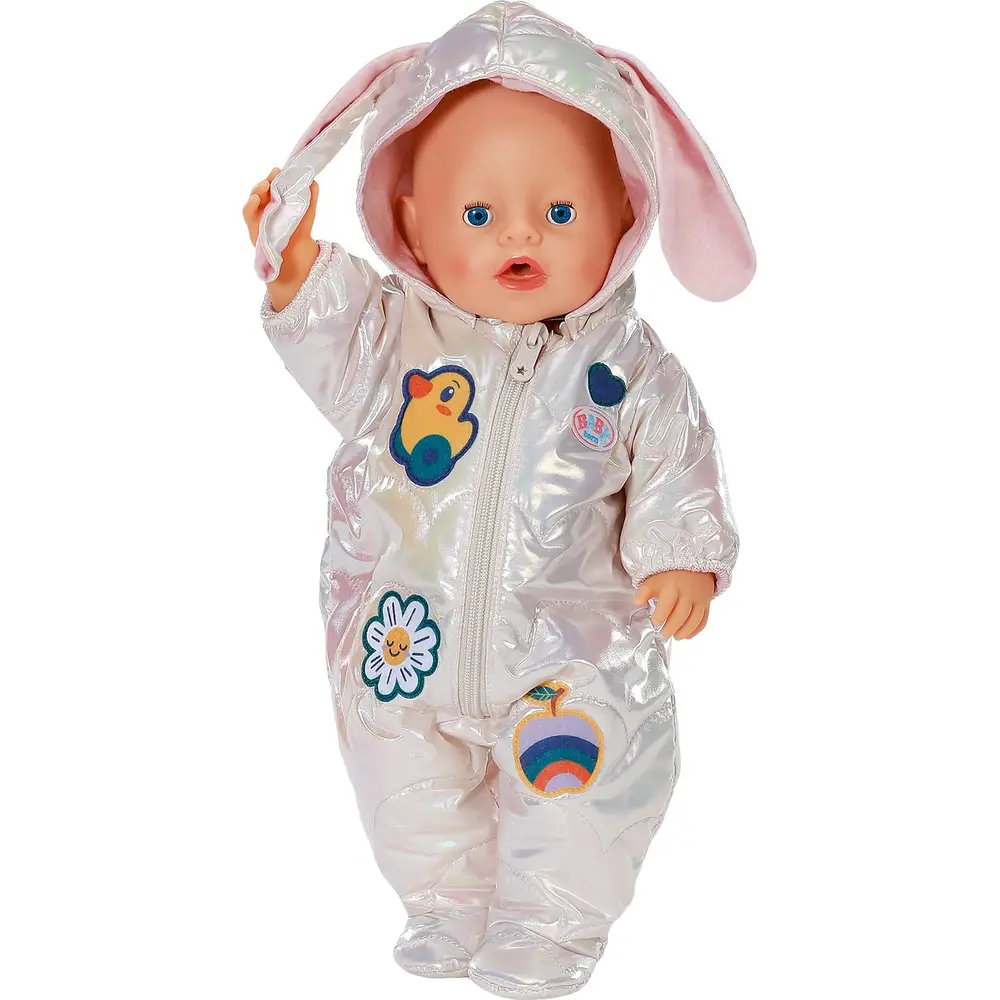 BABY born tuta da neve bambola outfit invernale crema 43 cm orecchie da coniglio