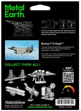 Eureka modellismo puzzle 3D F-15 Eagle set costruzione metallo-3