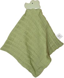 Tikiri copertina coccole coccodrillo con massaggiagengive in gomma naturale 25x23cm verde
