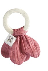 Tikiri massaggiagengive - giocattolo da dentizione safari in gomma naturale rosa