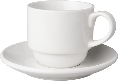 Mammoet tazze da caffè porcellana piattino largo 6 pezzi bianco 20cl