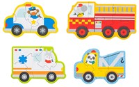 Petit Collage puzzle sagome veicoli di soccorso cartone giocattolo bimbo