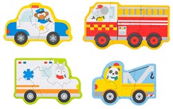 Petit Collage puzzle sagome veicoli di soccorso cartone giocattolo bimbo