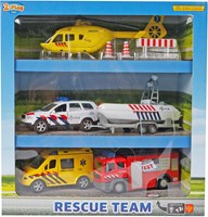 2-Play set veicoli di soccorso con auto die-cast ed elicottero-3