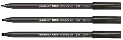 Edding penne calligrafiche set nero - 3 pezzi - pennarelli permanenti per calligrafia e hand lettering-2