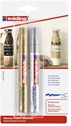 Edding pennarello laccato oro e argento marker permanente