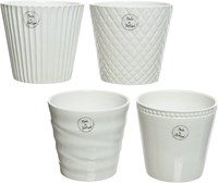 OttoSimon vaso da fiori in ceramica decorativo 4 assortiti bianco moderno