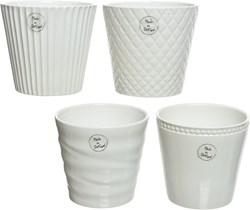 OttoSimon vaso da fiori in ceramica decorativo 4 assortiti bianco moderno