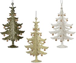 Decoris decorazione albero di Natale plastica oro 13cm