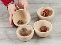 Cosy ciotole giocattolo in legno set 4 pezzi per ordinare e imparare