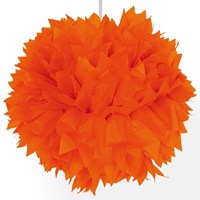 Folat - Pompom arancione decorazione in carta 30 cm - decorazione festa-2
