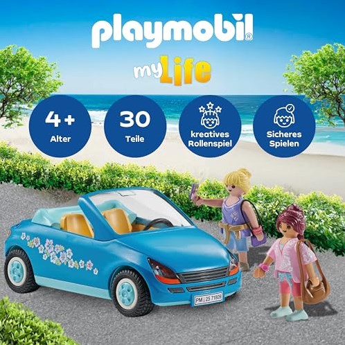 Playmobil auto roadtrip set di costruzione - avventura cabrio giocattolo-2