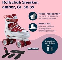 Hudora pattini a rotelle sneaker ambra regolabili misura 36-39 bambini-3