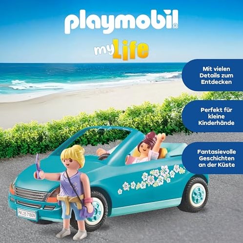 Playmobil auto roadtrip set di costruzione - avventura cabrio giocattolo-3