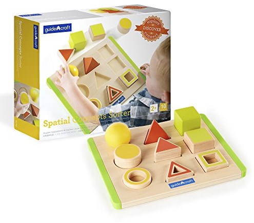 Guidecraft Gioco di ordinamento in legno forme e colori - giocattolo educativo
