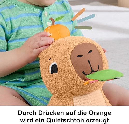 Mattel Fisher-Price peluche capibara giocattolo sensoriale neonato multicolore-3