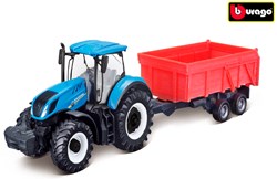 Bburago trattore giocattolo New Holland T7.315 con rimorchio ribaltabile frizione