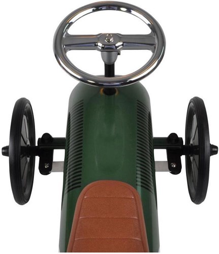 Goki auto cavalcabile retrò verde - macchina in metallo per bambini-3