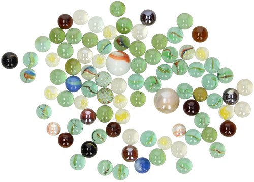 Goki biglie di vetro - giocattolo colorato in rete - 88 pezzi - gioco delle biglie-2