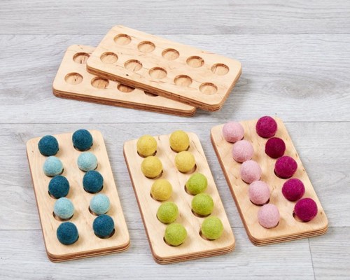 Cosy Felt Ball Tens Frames (5Pk) - 52140