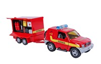 2-Play camion dei pompieri giocattolo con rimorchio diecast 25 cm rosso-2