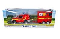 2-Play camion dei pompieri giocattolo con rimorchio diecast 25 cm rosso-3