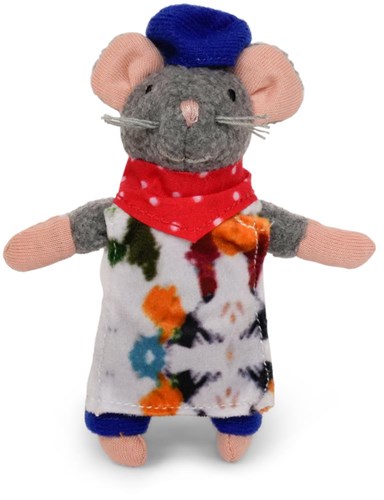 Het Muizenhuis topo di peluche artista - bambola pittore 12 cm giocattolo