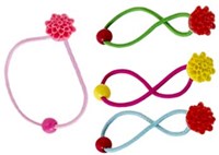 Global Affairs elastici per capelli accessorio fiori blu-fucsia bambini