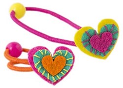 Global Affairs elastico per capelli - Accessorio bambini con cuori - 8 pezzi