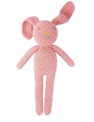 Global Affairs peluche coniglio rosa all'uncinetto set 3 pezzi - giocattolo