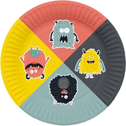 Folat - Piatti carta Monster Bash festa bambini 23cm 8 pezzi