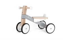 Bajo bicicletta senza pedali in legno ride-on bianco-grigio per bambini