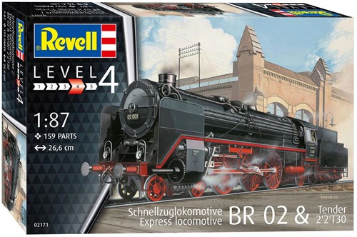 Revell modellino locomotiva a vapore BR 02 & Tender 2'2'T30 1:87 plastica