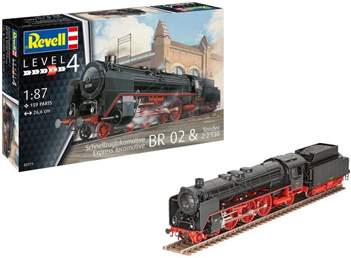 Revell modellino locomotiva a vapore BR 02 & Tender 2'2'T30 1:87 plastica-2