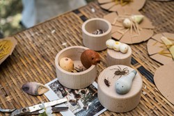 Grapat set giocattolo insetti in legno - animali fantasia in scatola