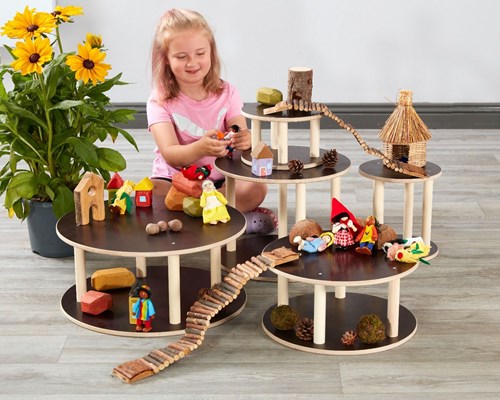 Cosy Mondo in Miniatura Combi Cavi Set 5 Piattaforme in Legno-2