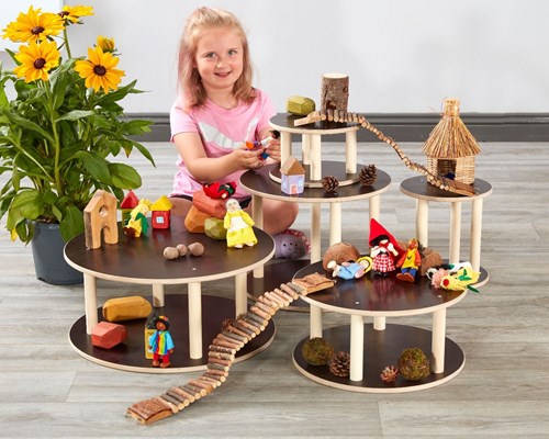 Cosy Mondo in Miniatura Combi Cavi Set 5 Piattaforme in Legno