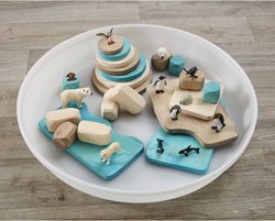 Cosy set di gioco in legno paesaggio di ghiaccio 20 pezzi per gioco creativo