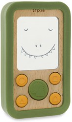 Trixie telefono in legno per bambini con silicone Mr. Dino giocattolo dentizione verde